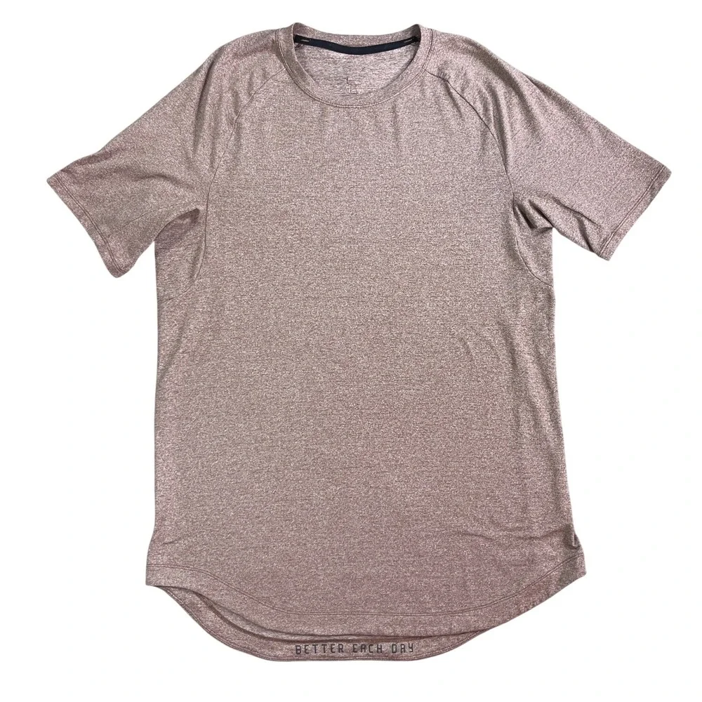Lululemon Drysense Short Sleeve Training‎ Shirt Mens M Heathered Savannah Rust